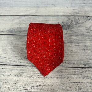 Salvatore Ferragamo Fish Print 100% Silk Designer Luxury Tie